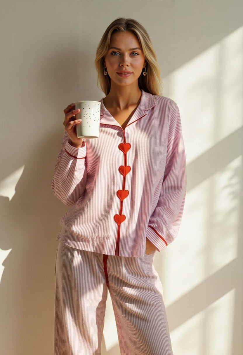 Merel™ | Pink Heart Pajama Set
